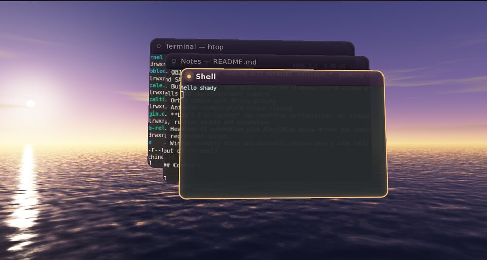 The Afterglow desktop at golden hour